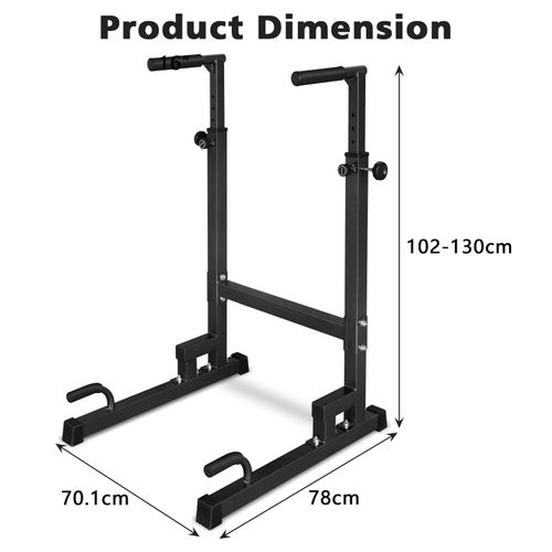 Station De Dips Réglable En Hauteur Avec Barres Antidérapantes, Entraînement Intérieur Et Extérieur