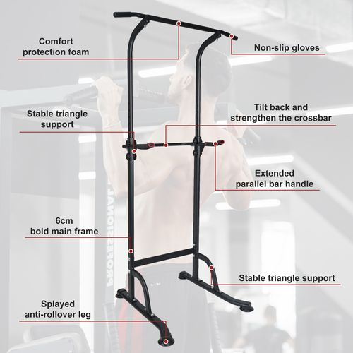 Power Tower Réglable Multifonction Avec Dips Et Barre De Traction Pour Entraînement à Domicile