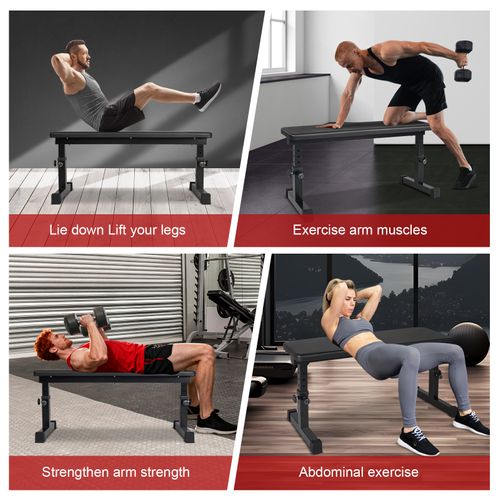 Banc De Musculation Plat Réglable Pour Haltères, Entraînement De Force à Domicile Stable