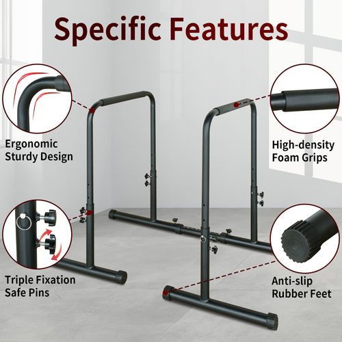 Station Dips Réglable 78,7–99 Cm, Robuste, Multifonction Pour Maison Et Gym