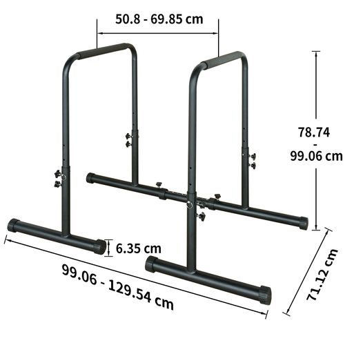Station Dips Réglable 78,7–99 Cm, Robuste, Multifonction Pour Maison Et Gym