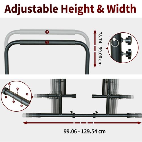 Station Dips Réglable 78,7–99 Cm, Robuste, Multifonction Pour Maison Et Gym