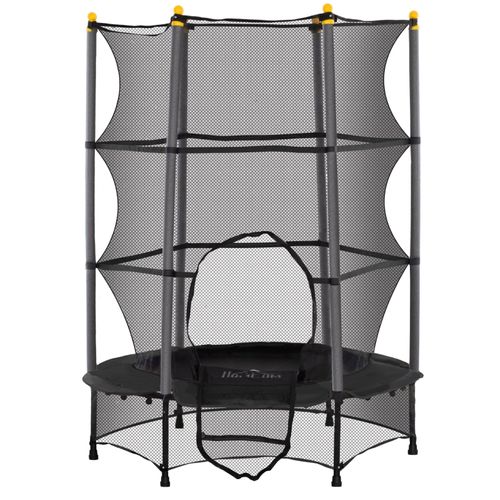Trampoline Enfant Ø140 Cm Avec Filet De Sécurité, Plastique Amortissant, Intérieur Et Extérieur