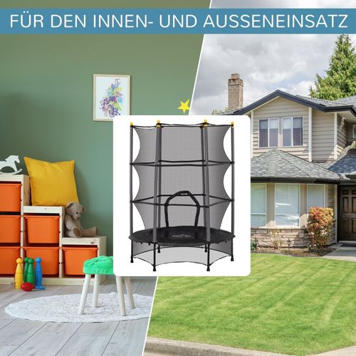 Trampoline Enfant Ø140 Cm Avec Filet De Sécurité, Plastique Amortissant, Intérieur Et Extérieur