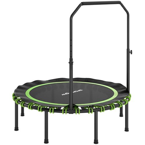 Trampoline Fitness Pliable Avec Poignée Réglable, Intérieur Et Extérieur, Vert, Stable Et Silencieux