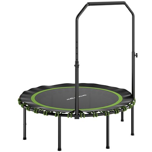 Trampoline Fitness Pliable Avec Poignée Réglable Pour Intérieur Et Extérieur, Vert Et Noir