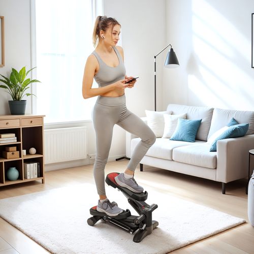 Mini-stepper Pour Domicile Avec Écran LCD, Noir, Hometrainer Jusqu’à 100 Kg