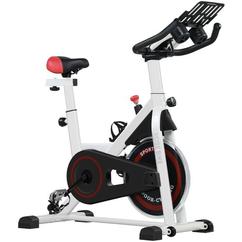 Vélo Fitness,ergometre Blanc/noir Avec Résistance Magnétique, Siège Réglable Et LCD