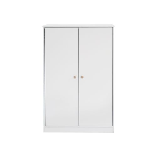 Petit Placard 2 Portes Blanc Avec Tringle, Idéal Chambre Ou Salon