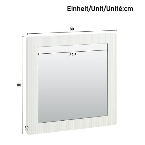 Ensemble Élégant Commode 6 Tiroirs Blanc Avec Miroir Mural 80x80 Cm