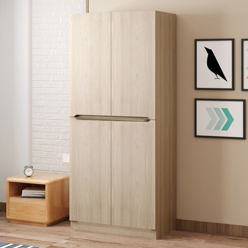 Armoire En Bois Compacte 70x40x170 Cm Avec Double Porte Et Rangement