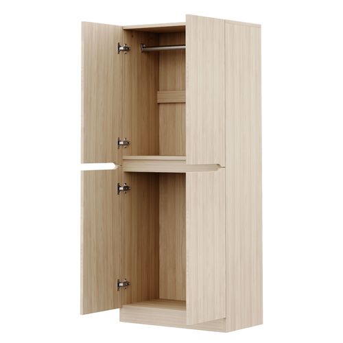 Armoire En Bois Compacte 70x40x170 Cm Avec Double Porte Et Rangement