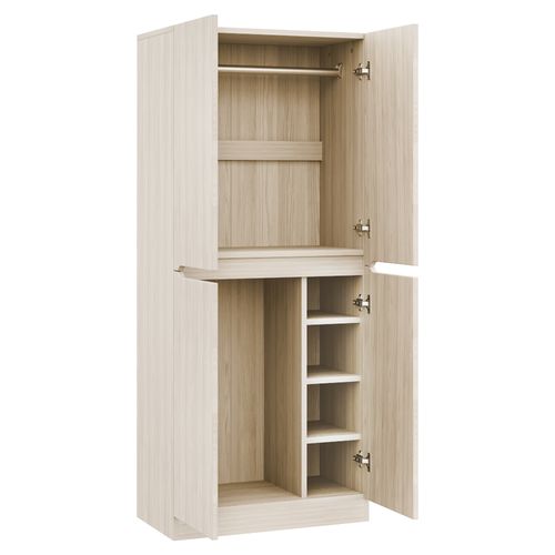 Armoire En Bois Compacte 70x40x170 Cm Avec Double Porte Et Rangement