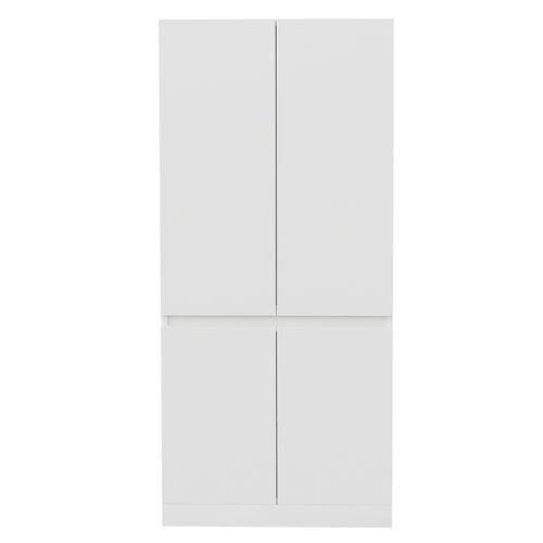 Armoire Double Porte 70x40x170 Cm Avec Grands Compartiments De Rangement, Blanc