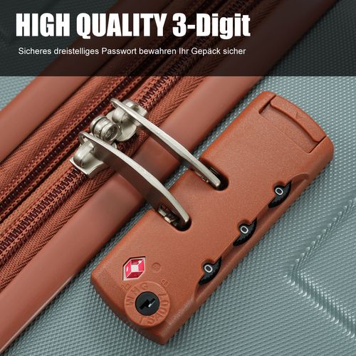 Valise Rigide Abs Extensible Avec Roulettes 360°, Serrure Tsa Et Trousse, Beige Et Noir