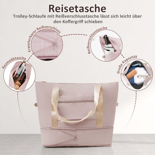 Ensemble De Valises Rigides Abs Tailles M L XL Avec Roues Spinner, Serrure Tsa Et Trousse Rose Brun