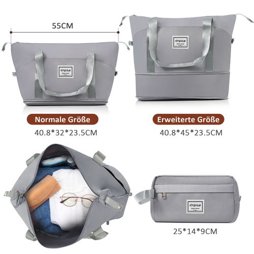 Ensemble De Valises Rigides Abs M L XL Avec Roulettes 360°, Serrure Et Trousse, Gris