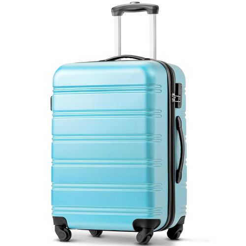 Valise Rigide Abs Avec Roulettes 360° Et Serrure à Combinaison, Bleu Clair 65x44,5x27,5 Cm
