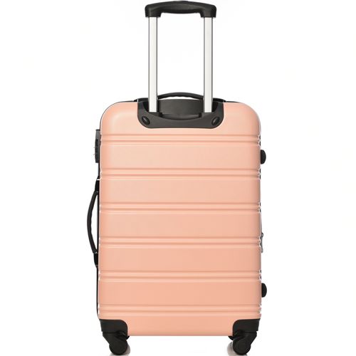 Valise Rigide Abs Avec Roulettes 360° Et Serrure à Combinaison, Rose 65x44,5x27,5 Cm