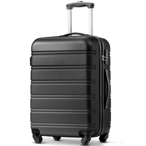 Valise Rigide Abs Avec Roulettes 360° Et Serrure à Combinaison, Noir 65x44,5x27,5 Cm