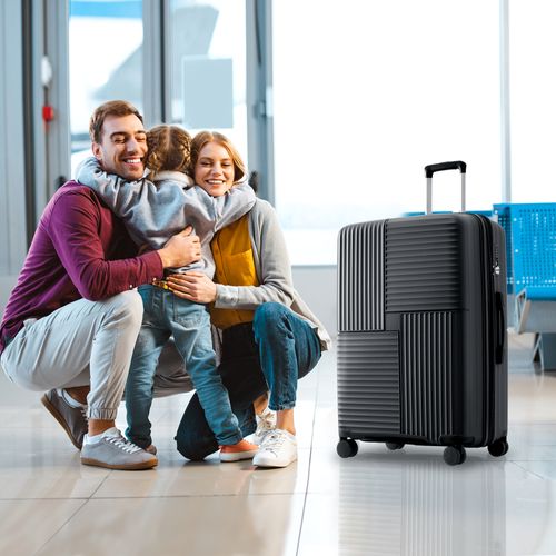 Set De Valises Pp 3 Tailles, Légères Et Résistantes Avec Serrure Tsa, Noir