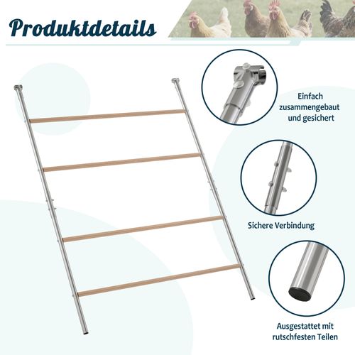 Enclos Poulailler 3x4m Avec Échelle, Verrouillage Sécurisé Et Toit Pe Étanche