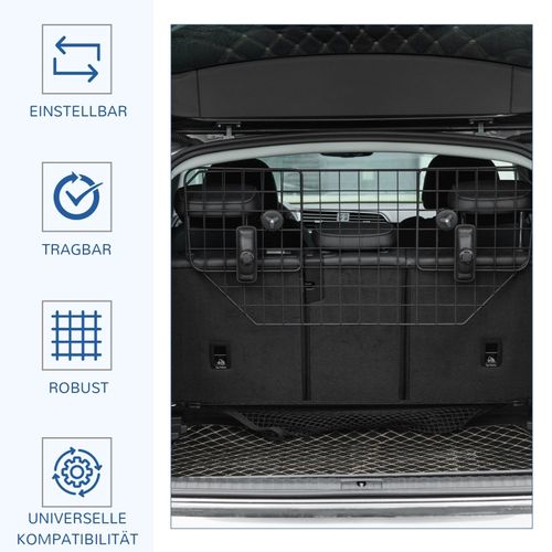 Grille De Sécurité Universelle Pour Chien En Voiture, Réglable 90-120 Cm En Métal