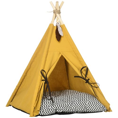 Tipi Pour Chat Et Petit Chien Avec Coussin Doux Et Tapis Antidérapant 60 X 60 X 76 Cm