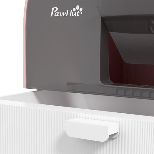 Litière Fermée Pour Chat Avec Couvercle, Pelle Et Tapis, Plastique Rose/noir, 43x44x47 Cm