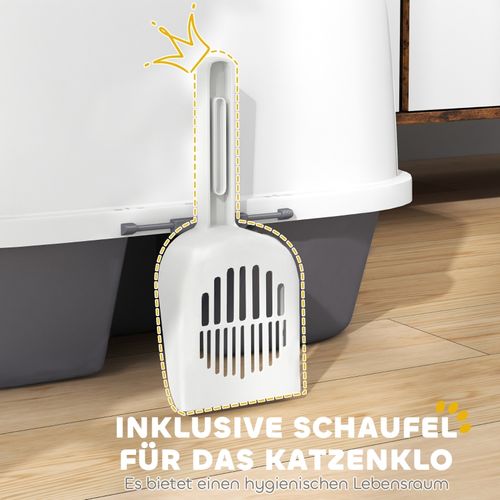 Litière Pour Chat Avec Couvercle Et Pelle, Fermeture Hygiénique, Facile à Nettoyer, Blanc