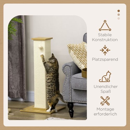 Arbre à Chat Compact Avec Sisal, Balle Suspendue Et Plateforme, 80 Cm