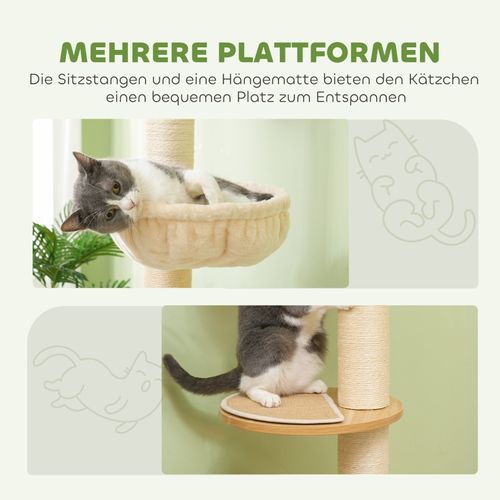Arbre à Chat Haut Jusqu’au Plafond 230-250 Cm Avec Sisal Et Sécurité Anti-basculement