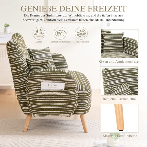 Canapé 2 Places Moderne Avec Accoudoirs Confortables Et Rangement Latéral Vert Olive