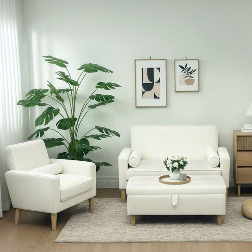 Banc Coffre 115x50x43 Cm Avec Assise Rembourrée Et Rangement Intégré, Pieds En Bois