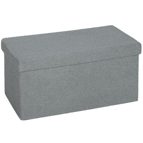 Banc Coffre Pliable 76x38x38 Cm Avec Assise Rembourrée Et Rangement 84 L Gris Foncé