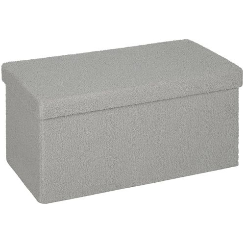 Banc Coffre Pliable 76x38x38 Cm Avec Assise Rembourrée Et Rangement 84 L Gris Clair