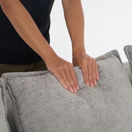 Canapé 2 Places Prêt à L’emploi Avec Coussin Et Poches Latérales, Gris