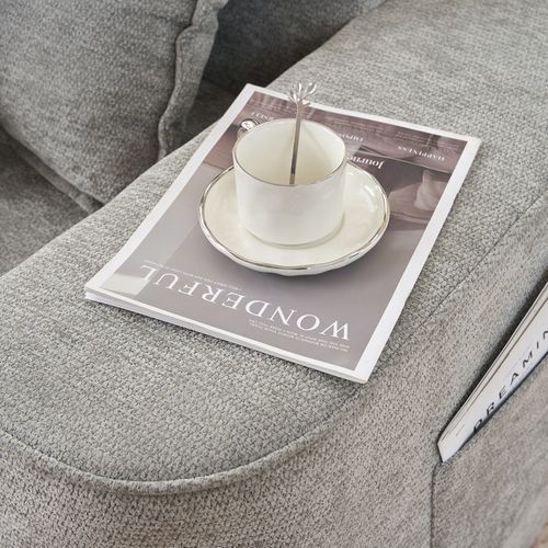 Canapé 2 Places Prêt à L’emploi Avec Coussin Et Poches Latérales, Gris