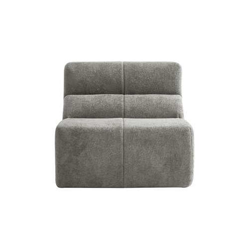 Fauteuil Individuel En Velours Gris Clair Ultra Doux Style Nuage, Design Moderne Sans Montage
