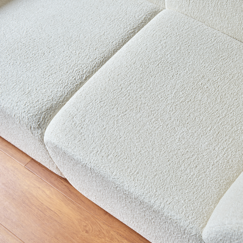 Canapé 2 Places En Velours Beige Au Design Compact, Avec Coussins, Idéal Salon Bureau Appartement