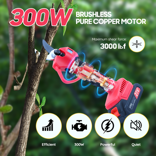 Ébrancheuse Électrique Avec 3 Modes De Coupe, Téléscopique 228,6 Cm, 2 Batteries, 300w
