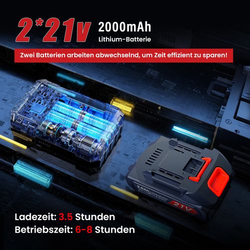 Scie Télescopique Sans Fil 300w Avec Tête Pivotante 180° Et Batteries Pour Jardin