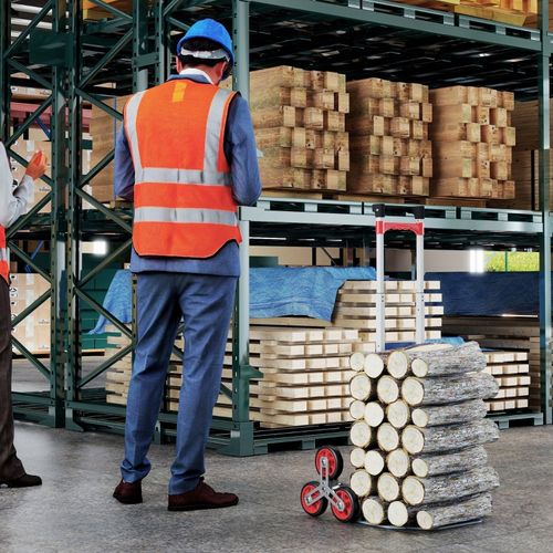 Diable Pliable à 6 Roues Pour Escaliers, Aluminium, Capacité 70 kg, Rouge