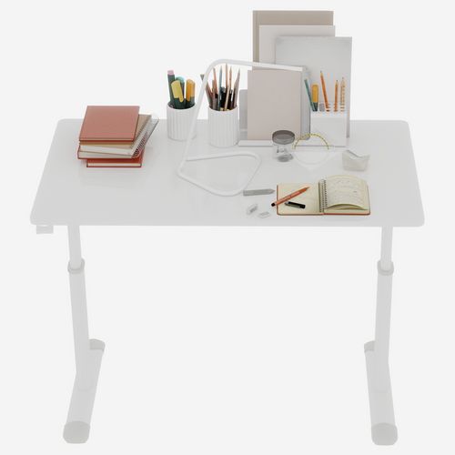 Bureau Réglable Pour Enfants Et Adultes – Hauteur Manuelle Ajustable, Design Compact 60x100cm, Blanc