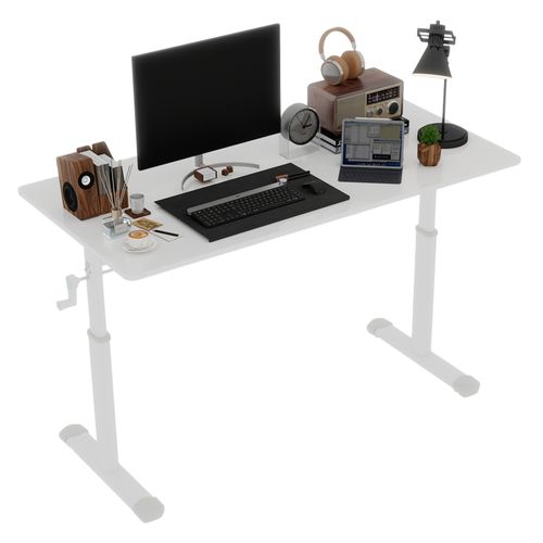 Bureau Réglable Pour Enfants Et Adultes – Hauteur Manuelle Ajustable, Compact 60x120 Cm, Blanc
