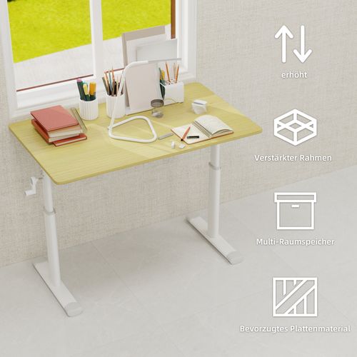 Bureau Réglable Pour Enfants Et Adultes – Hauteur Manuelle Ajustable, Design Compact 60x100 Cm, Bois