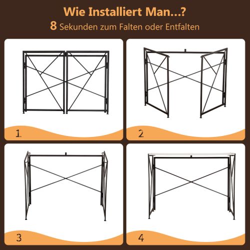Bureau Pliable Blanc Compact – Facile à Monter, Multifonction Pour Petits Espaces 99x50x75 Cm
