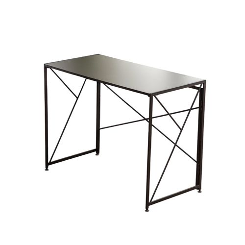 Bureau Pliable Noir Compact – Facile à Monter, Multifonction Pour Petits Espaces 99x50x75 Cm