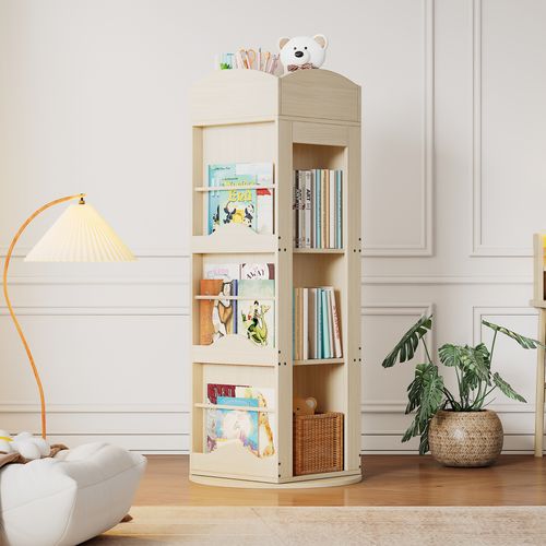 Étagère Pivotante 360° Pour Livres Et Jouets, 4 Niveaux, Rangement Pratique Pour Enfants