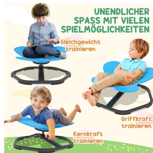 Siège Sensoriel Rotatif Enfant En Forme De Papillon, Travail Équilibre Et Coordination, Bleu